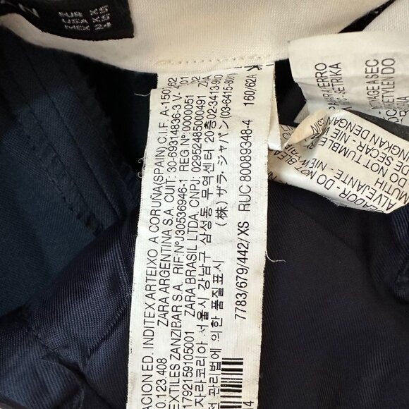 Zara Woman Navy Blue High Waisted Trouser Pant XS - Picture 4 of 5